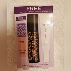 New Tarte Shape Tape Glow Wand, Maneater Mascara & Shape Tape Eye Cream 3 pc set